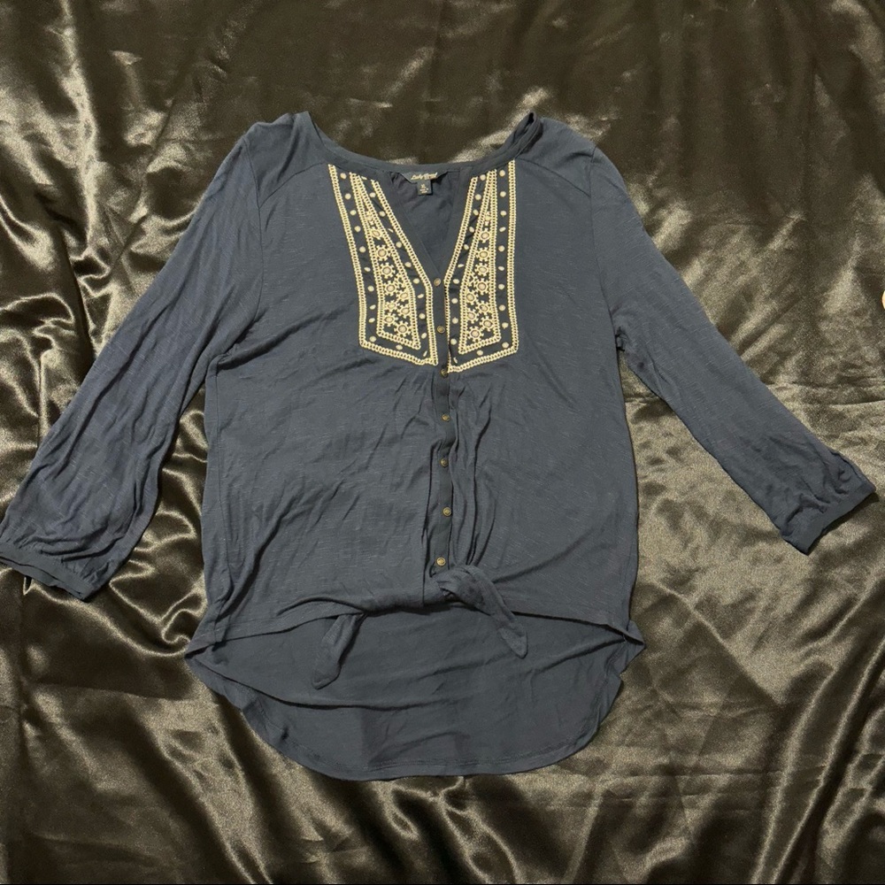 Brand New Womens Lucky Brand long Sleeve Blouse size XL